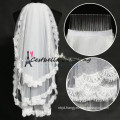 2016 hot sale 3 layers white/ivory lace cathedra wedding veil